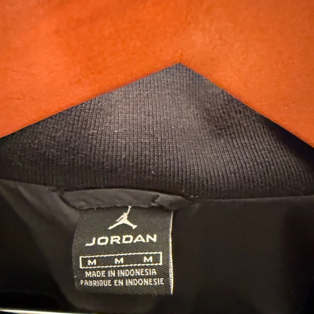 Large Air Jordan Michael Jordan Black Zip Up‎ Cafe Racer Style Coat medium